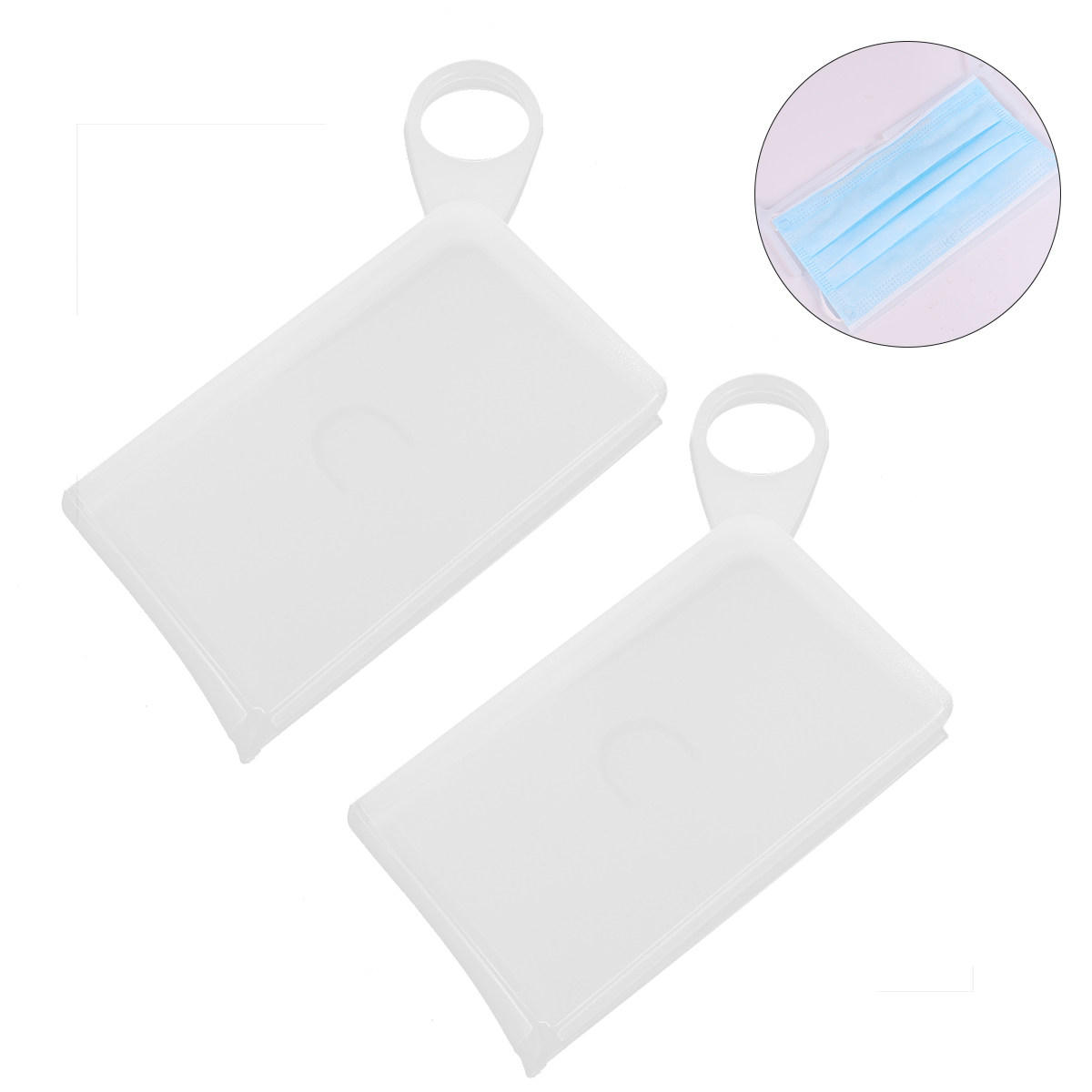 Face Mask Storage Box - 2Pcs Food Grade Silicone Mask Storage