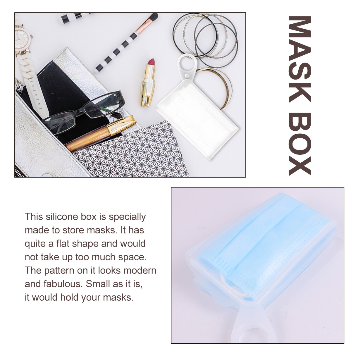 2Pcs Flat Silicone Mask Storag - огляд і ціна Face Mask Storage Box